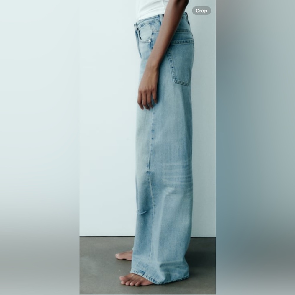 Zara mid rise TRF wide leg jeans